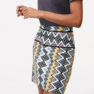 EUC LOFT Tribal Print Mini Skirt
